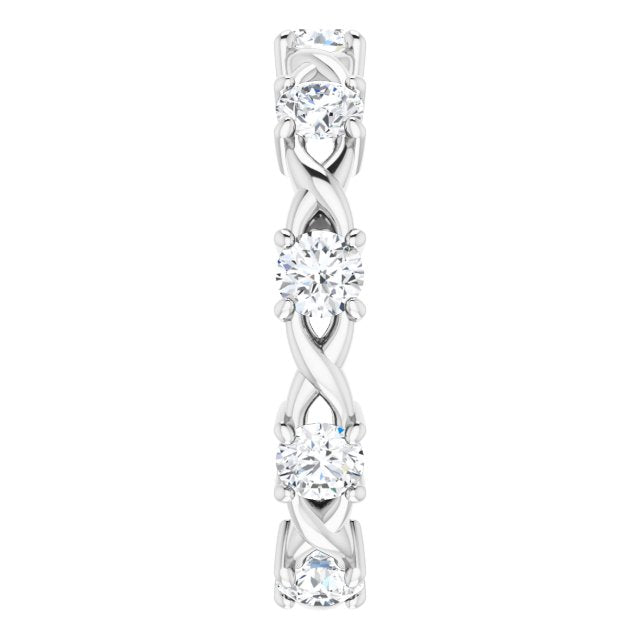 0.90 ct. Round Diamond Twist Design Eternity Band-VIRABYANI
